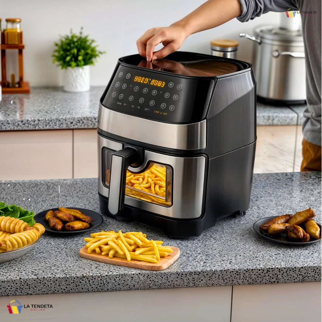 Freidora de Aire 8L Multisusos + Set de Cuchillos y Utensilios de Cocina