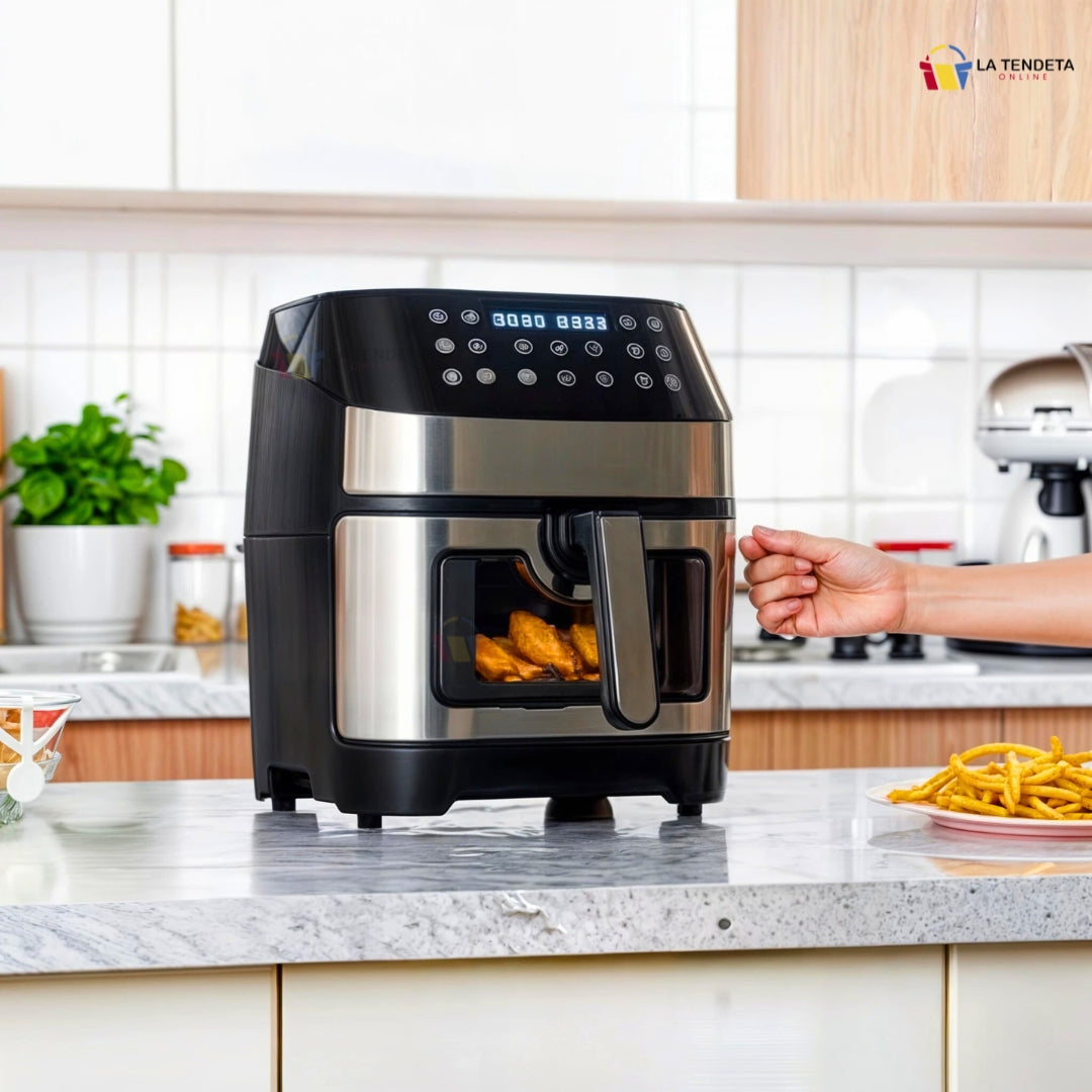 Freidora de Aire 8L Multisusos + Set de Cuchillos y Utensilios de Cocina