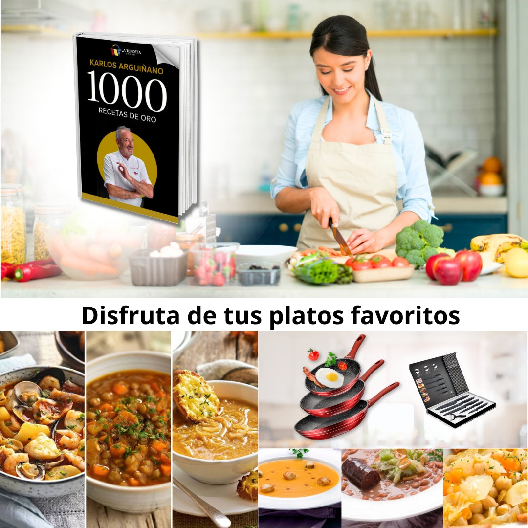 Olla a presión 4L con Set de Sartenes Antiadherentes.