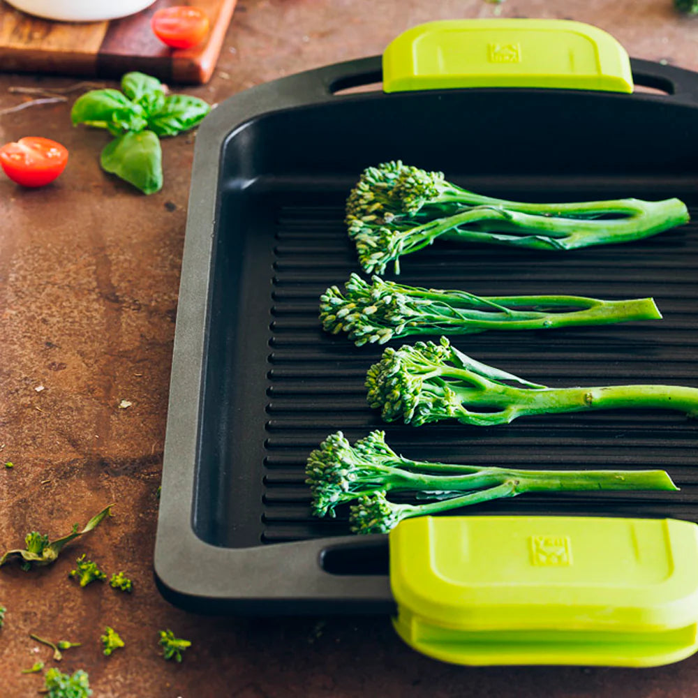 Parrilla Rayas 40cm BRA + Utensilios de Bambú