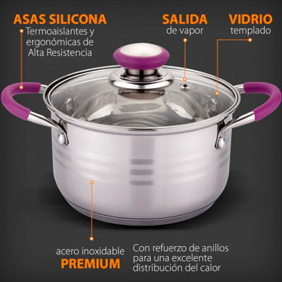 Batería Elitechef con cuchillos y utensilios de cocina