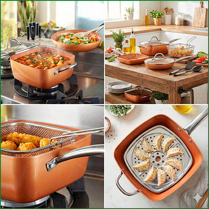 Batería de cocina color cobre (12 Piezas)