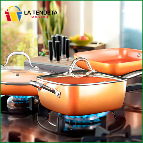 Batería de cocina color cobre (12 Piezas)