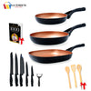 Cocina atrevida: Sartenes,asadora y cuchillos con utensilios de REGALO.