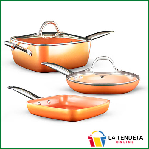 Batería de cocina color cobre (12 Piezas)