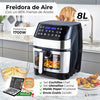 Freidora de Aire 8L Multisusos + Set de Cuchillos y Utensilios de Cocina