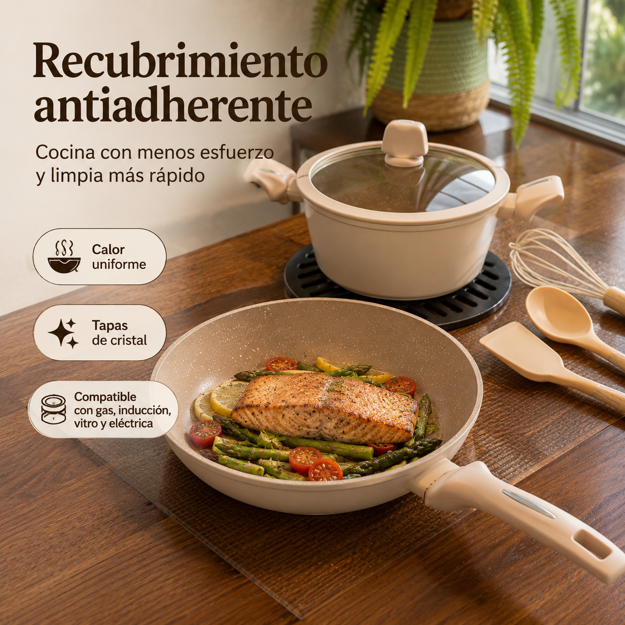 Batería de Cocina Completa 15 piezas + Utensilios de Regalo.